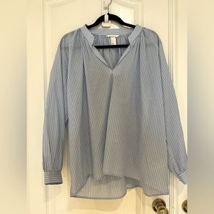 H&M Blue Pinstripe Tunic - US 4